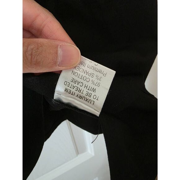 JARBO CERCHI SHORT SLEEVE BLOUSE IN ITALIAN COTTON L/XL BLACK $298 - Picture 7 of 8